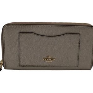 Coach Crossgrain Leather Accordion Zip Wallet